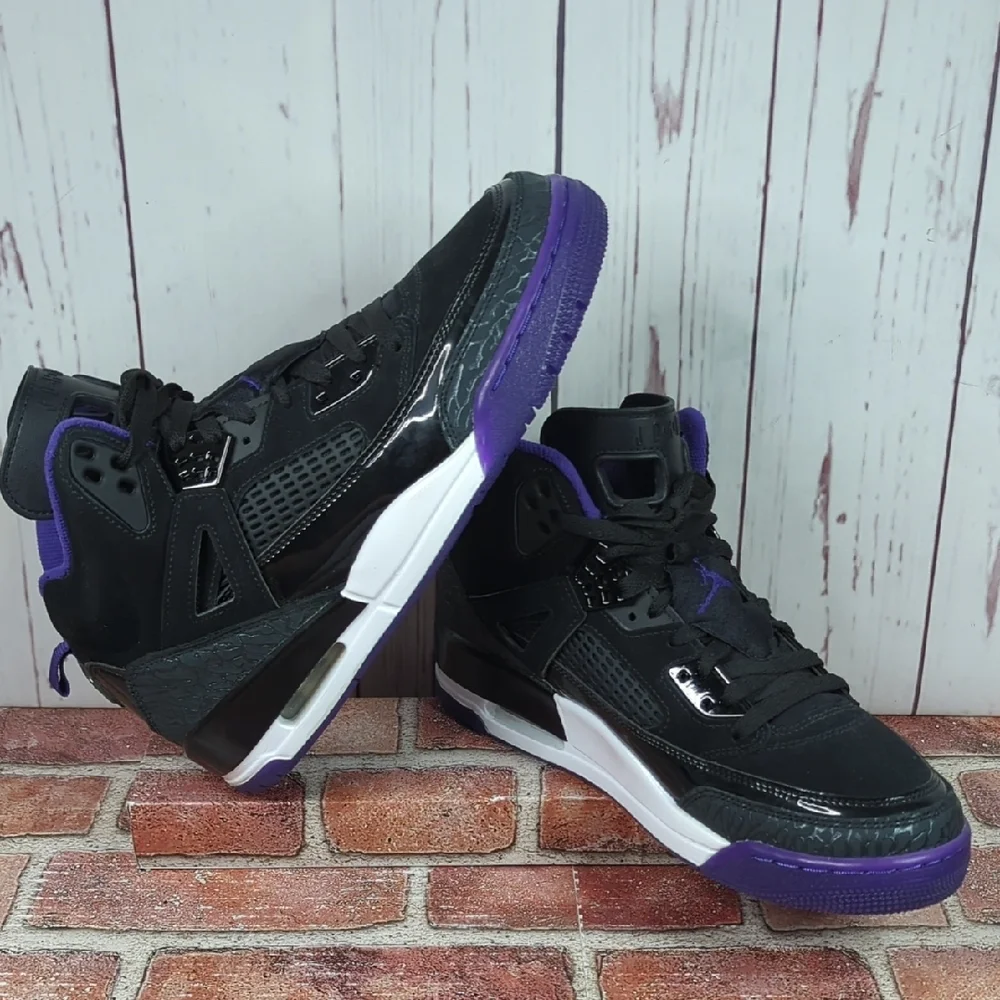 Jordan Spizike Black Court Purple Anthracite White‎ Men's Size 9 Like New Clean